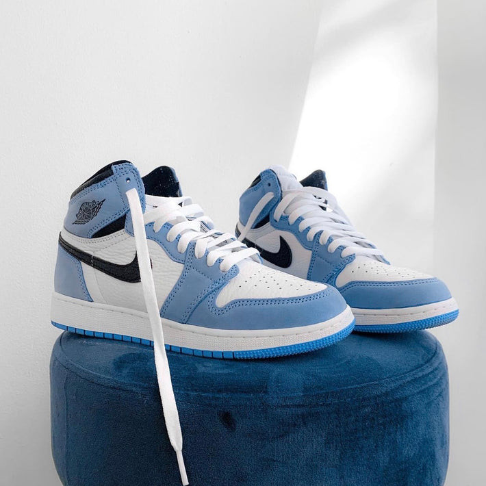 Nike Air Jordan 1 Retro High Off-White University Blue | Size 13, Sneaker in Orange/Blue/White