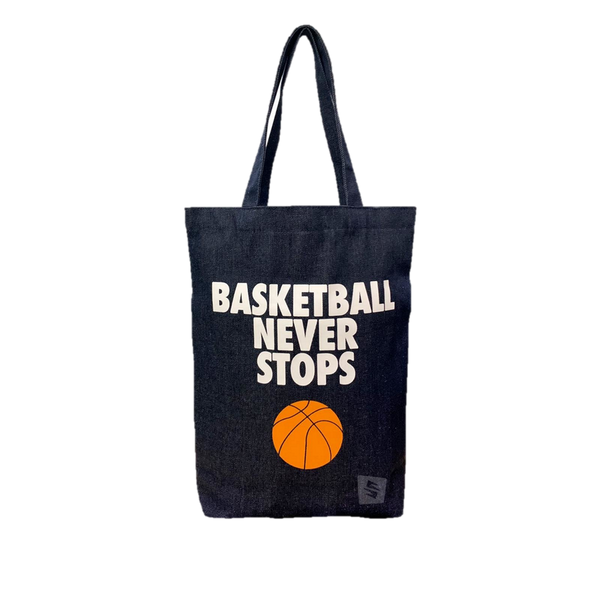 Tote Bag Basketball Never Stops